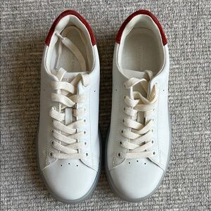Tory Burch Cream and Red Sneakers
